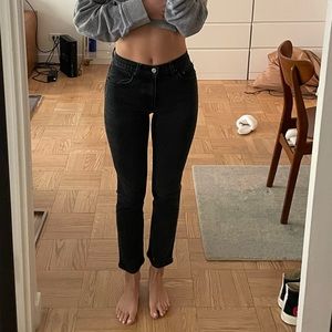 Reformation Liza High Straight Crop Faded Black Jeans - size 25, great condition